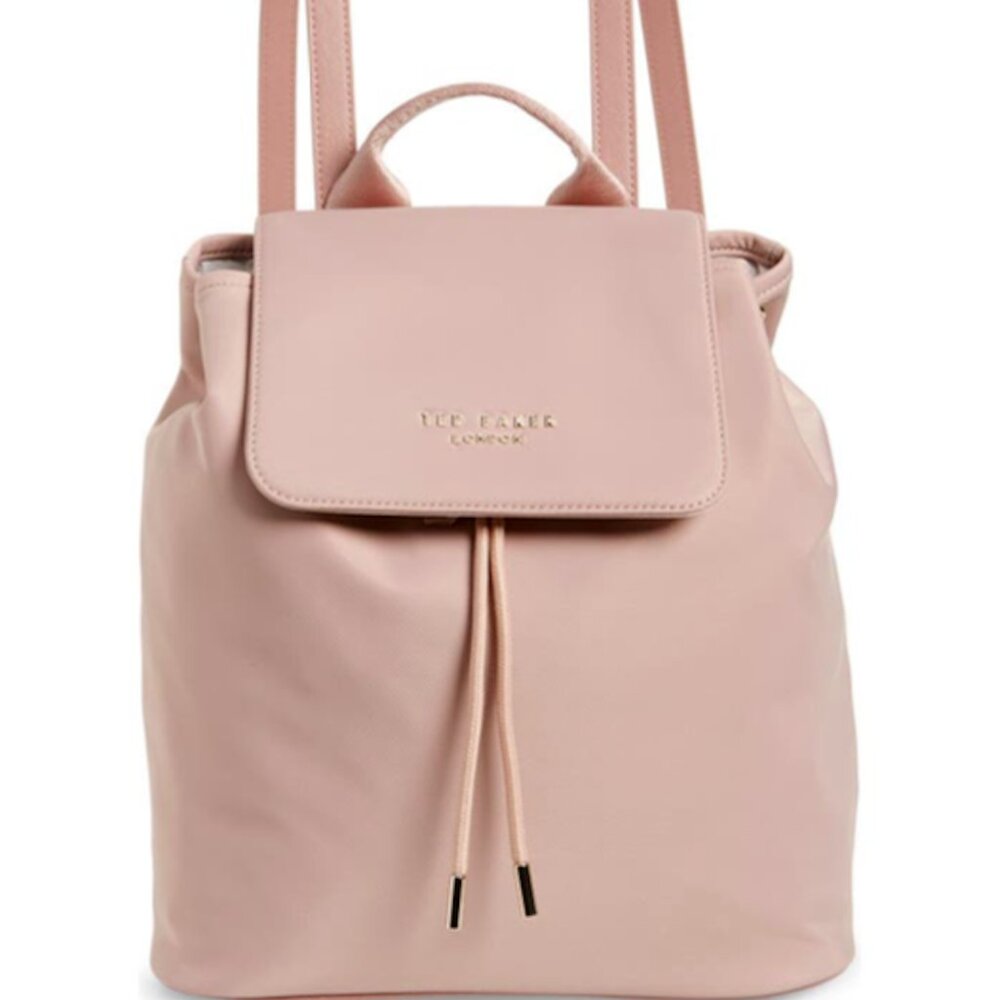 TED BAKER London Drawstring Nylon Polyamide Backpack Pale Pink
